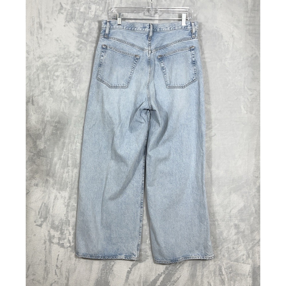 FRAME Womens Le Low Baggy Wide Leg Jeans Ettie Grind Light Wash 30 Button Fly - Picture 8 of 10